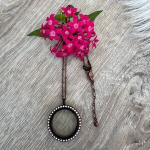 🤎🦉ORIGAMI OWL Large Chocolate Living Locket With Crystals & Ball Station Chain